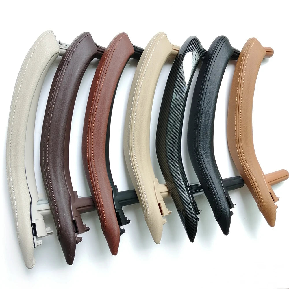 Interior Door Handle Assembly With Leather Cover For BMW