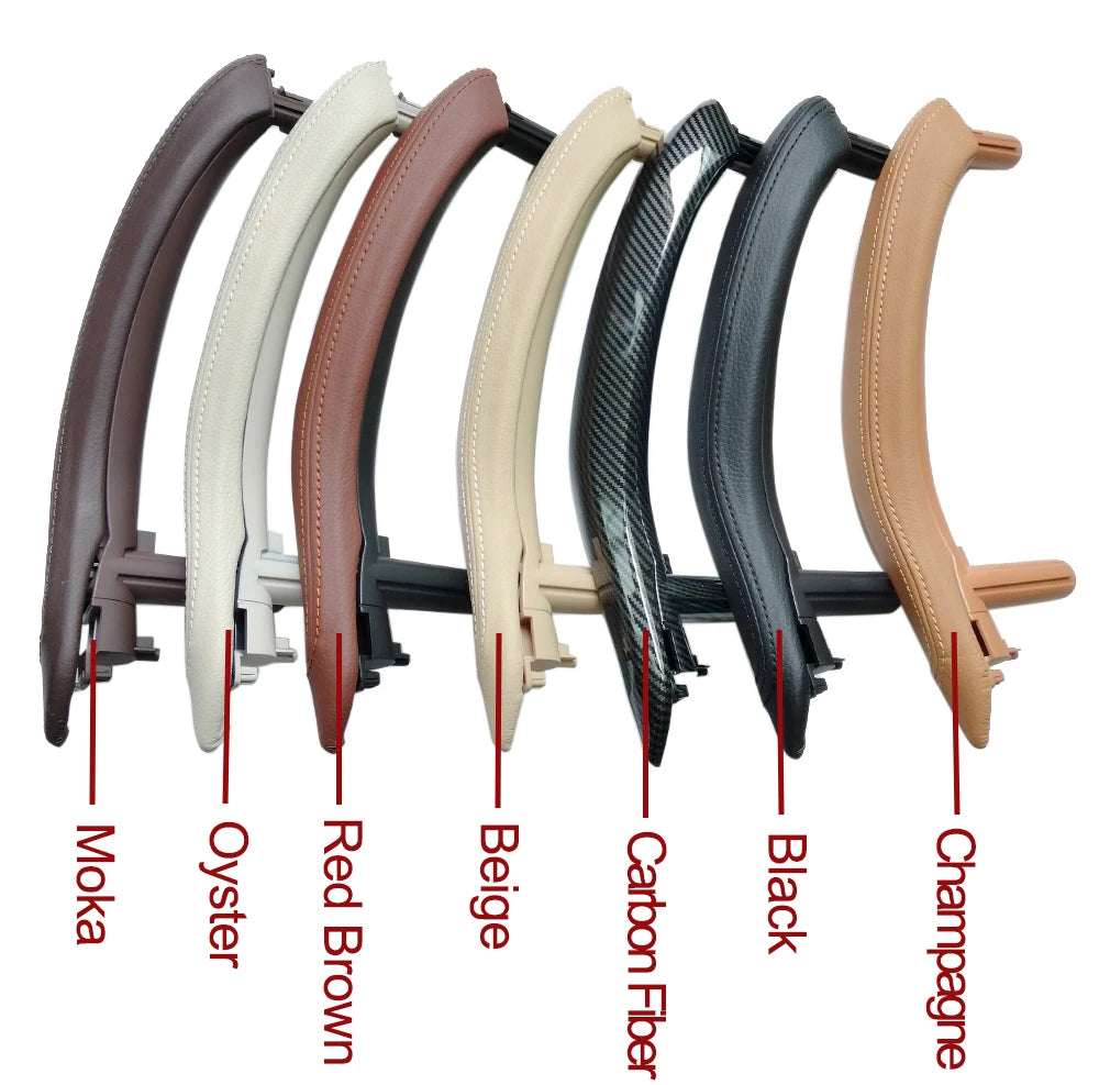 Interior Door Handle Assembly With Leather Cover For BMW