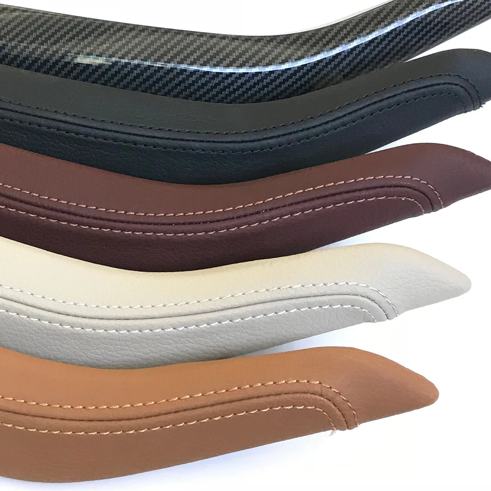 Interior Door Handle Assembly With Leather Cover For BMW