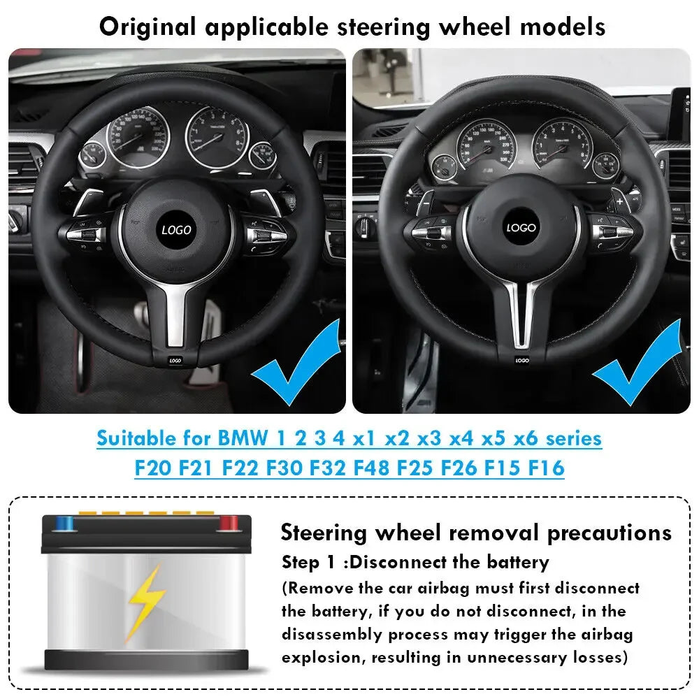 Alcantara Leather Steering Wheel Replacement for BMW