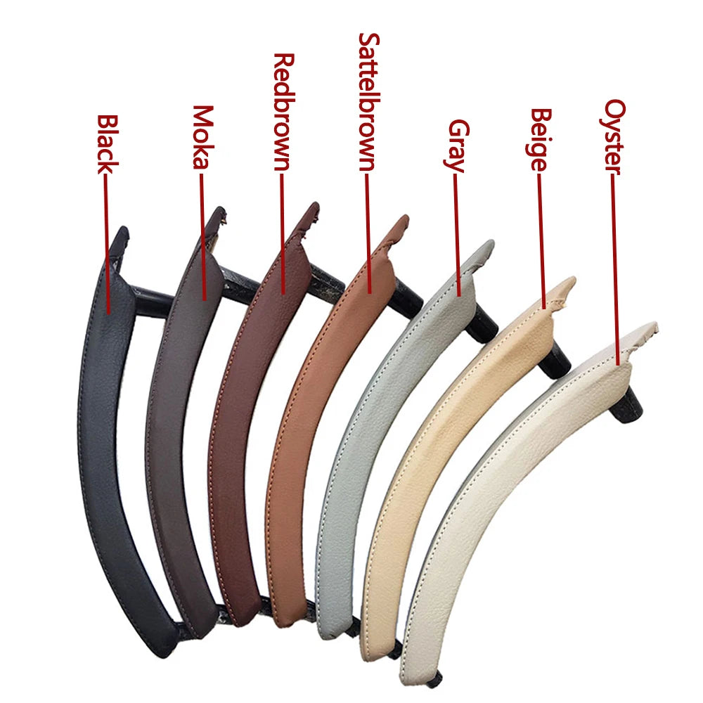 Interior Passenger Door Pull Handle Leather Cover For X5 X6