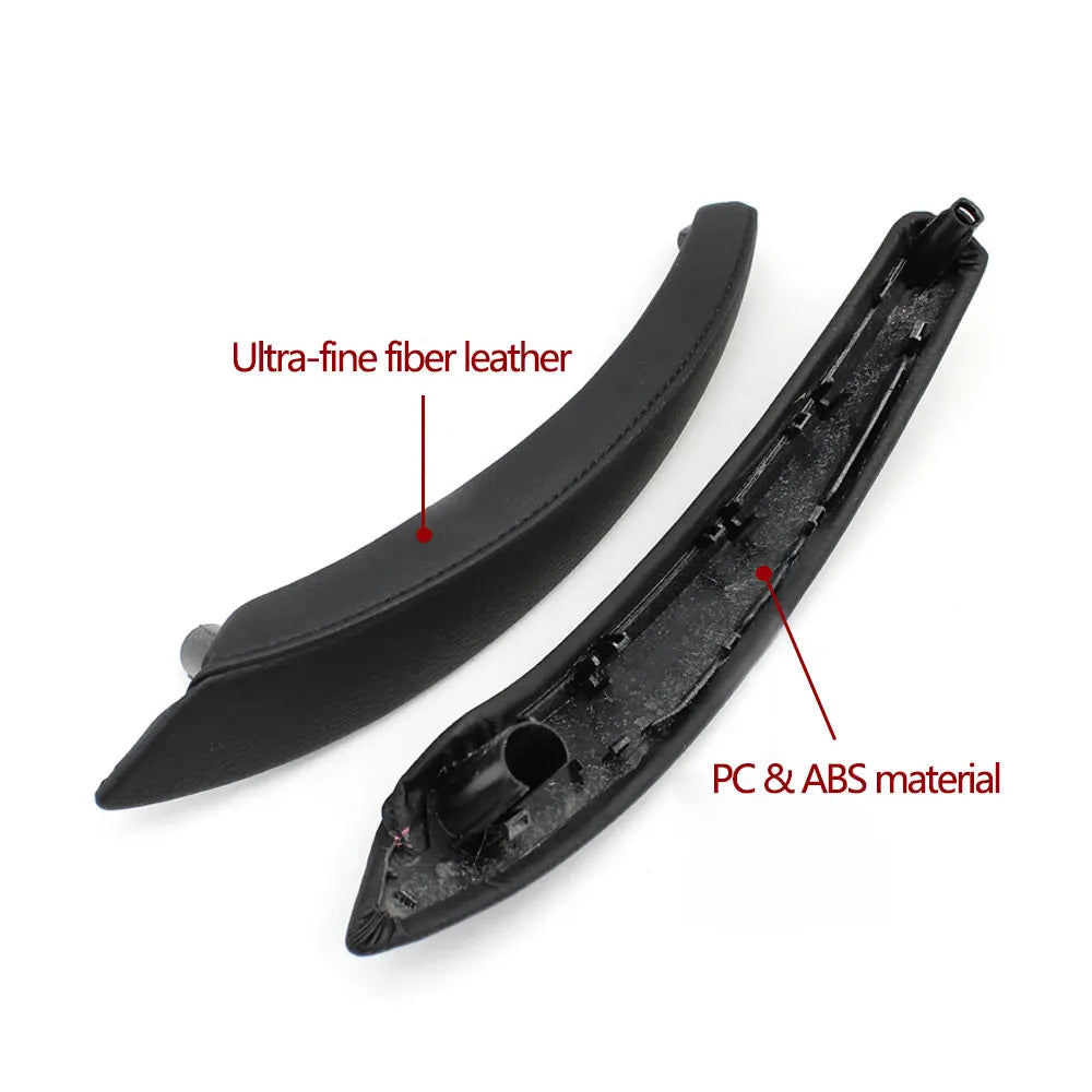 Interior Passenger Door Pull Handle Leather Cover For X5 X6