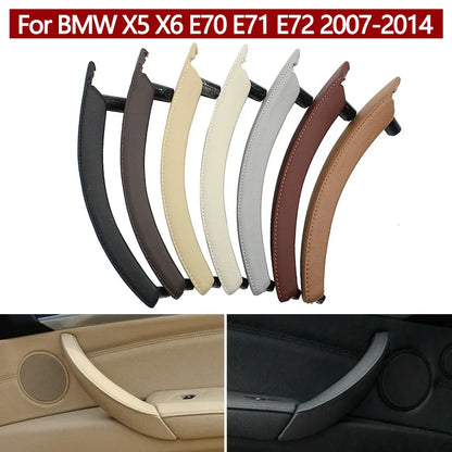 Interior Passenger Door Pull Handle Leather Cover For X5 X6