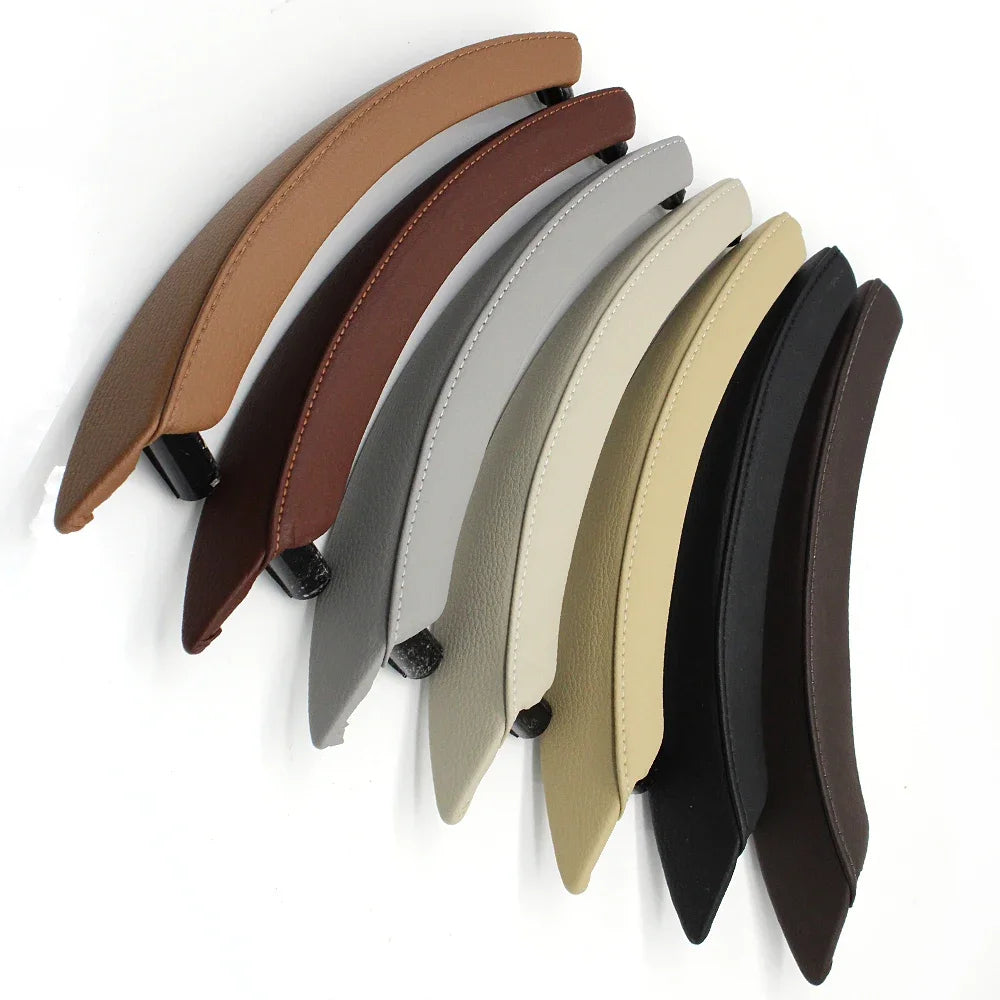 Interior Passenger Door Pull Handle Leather Cover For X5 X6