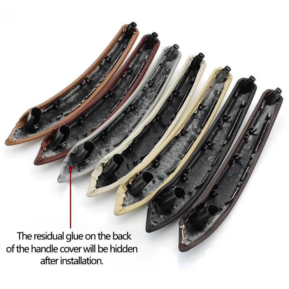 Interior Passenger Door Pull Handle Leather Cover For X5 X6