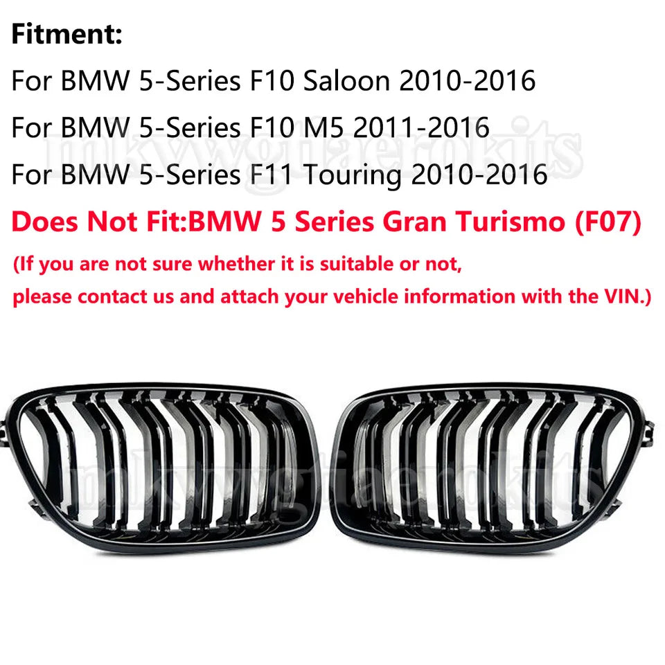 Dual Slat Front Kidney Grille For BMW 5 Series F10 F11